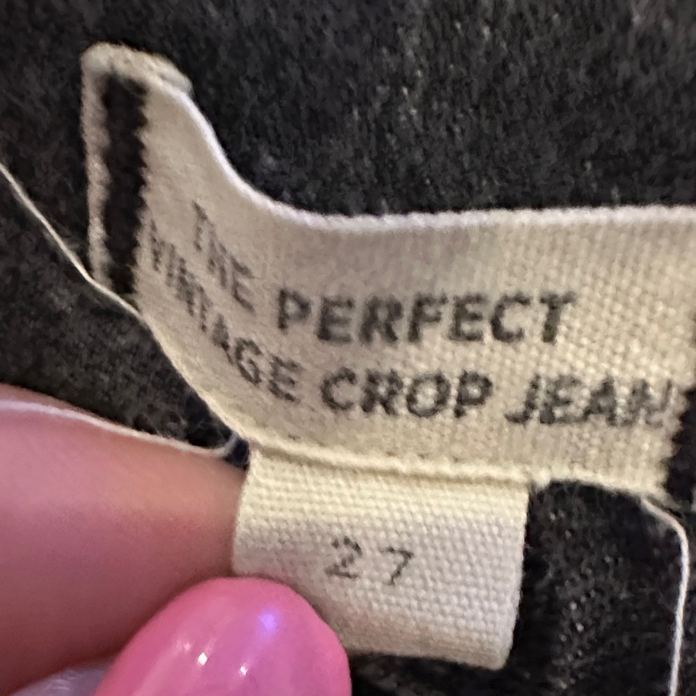 Madewell Perfect Vintage Crop Jeans Black Wash High Rise Straight Leg Size 27 - Picture 6 of 10